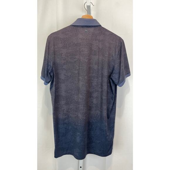 GREYSON Polo Shirt Short Sleeve Animal Print Snakeskin Patterned Gray Size S - Picture 2 of 8